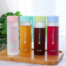 Korean hipster frosted glass portable High Borosilicate water cup office hand Cup student Cup