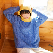 omont egg tarts retro soft glutinous juts Wool Sweater Women Autumn Winter Loose 100 Lapped Thickening Needle Weaters