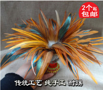  Kick-resistant extra large extra heavy non-dyed handmade chicken feather shuttlecock color shuttlecock fitness chicken feather keys 2