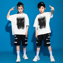 Boys street dance tide suit summer tide suit T-shirt pants cool handsome childrens performance clothing hip-hop tide loose Sports