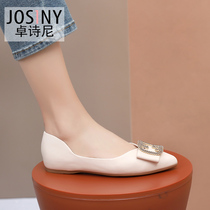 Chapeine 2022 Spring new pointed shallow mouth One foot pedal 100 hitch Han version flat bottom single shoe casual set foot womens shoes