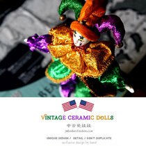 Vintage Middle American ceramic clown Piero doll collection ornaments birthday Christmas gifts can be shaped