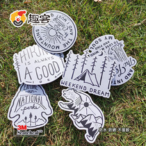 6 camping outdoor stickers luggage stickers laptop guitar trolley box stickers suitcase waterproof stickers