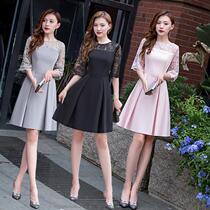 Celebrity hosts can usually wear small dress skirts simple and generous womens multi-color dress season 2020 new model