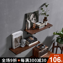 Solid Wood foldable kitchen wall bedside shelf Wall wall-mounted partition living room storage shelf