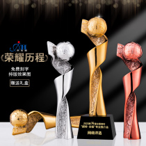 Resin Trophy Creative Metal Customized to make crystal trophy Making company Annual Meeting Excellent Employee Champion Award