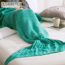 Mermaid Tail Blanket Yarn Knitted Handmade Crochet Mermaid B