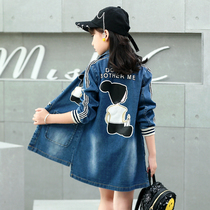 Girls denim jacket spring and autumn 12-year-old big boy foreign style Korean version 15 womens clothing Korean net red girls tide clothes women