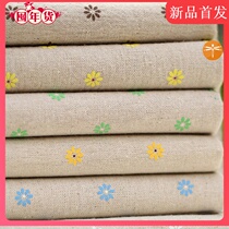 k#cotton linen material Japanese and Korean small daisy cartoon thickened linen curtain pillow tablecloth Sofa door curtain I want new