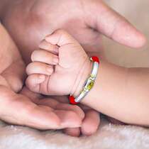 Sterling silver bracelet baby rat year foot silver 999 children bracelet red rope baby baby born Full Moon 100 days