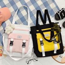 Schoolbag original niche backpack canvas bag for male and female students Korean crossbody large capacity schoolbag ins double shoulder