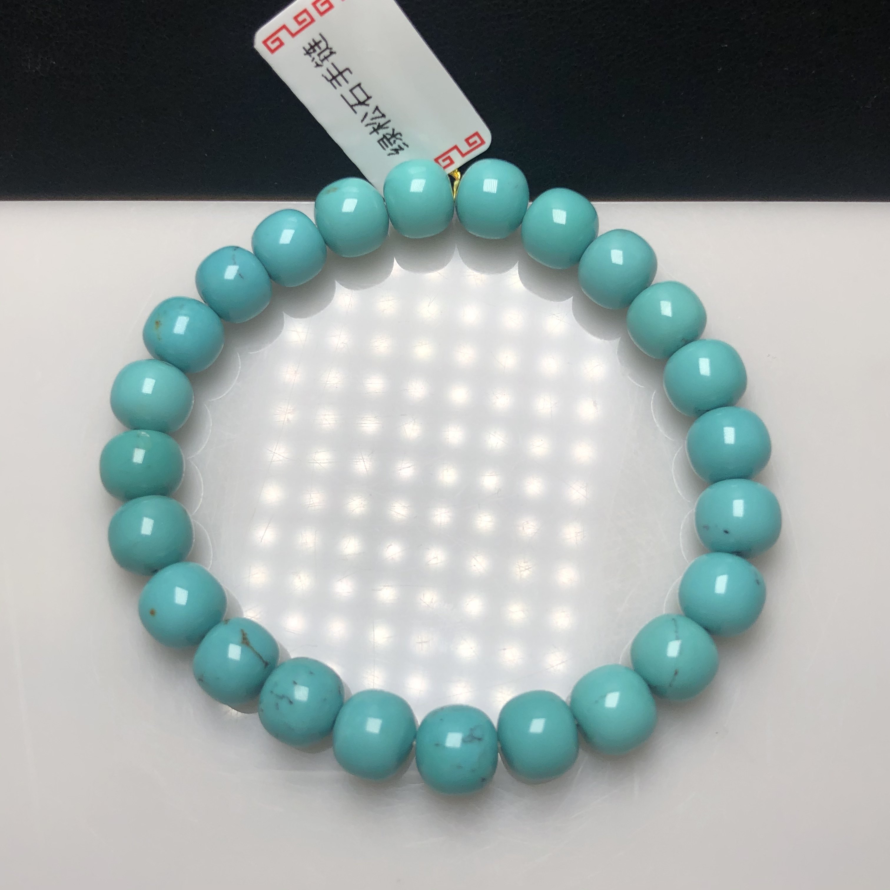 Boutique Porcelain Glazed Grade Jelly Material Green Pine Stone Hand-made Strings 8 5mm