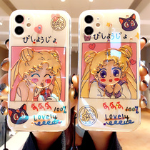 New Products Blue Light Beauty Girl applies 12 apple fruit 11 phone shell 12pro water ice moon iPhoe11 cartoon xsmax