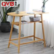 Nordic solid wood bar table Living room partition household creative small bar dining table Balcony wall high-legged table High table