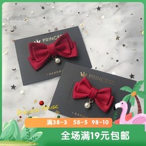 Feedback original new red hair ornaments Parent-child hair card Infant fetal hair clip Princess Lolita wind