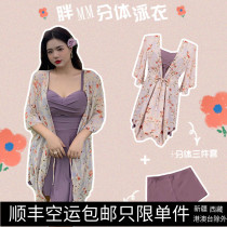 Big Code Swimsuit Woman Fat mm200 Catgut With Slim Foam Spa Split Skirt Type Steel Ring Flat Angle Pants Hood Swimsuit