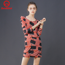 DEVIL NUT tide cards Devil Tetris dense pentagram elastic sexy womens dress BIB SFV