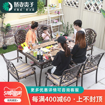 Outdoor Table And Chairs Villa Courtyard Home Cast Aluminum Charcoal Grilled Barbecue Table Outdoor Pendulum Stall Commercial Electric Barbecue Grill Table And Chairs