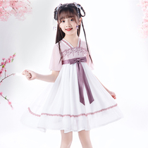 Childrens Hanfu skirt summer girls dress summer dress 2021 new Chinese style childrens clothing summer little girl costume