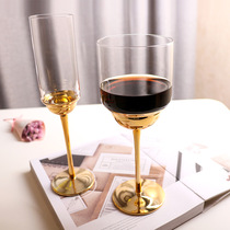 Phantom of the Opera creative high-foot red wine glass European electroplated crystal glass metal texture fashion wine glass