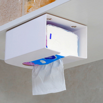 Tissue paper box Household living room Creative kitchen toilet Dining room incognito-free hole wall-mounted bathroom storage