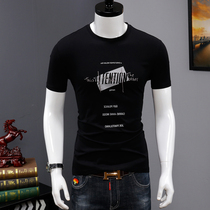 Summer new short-sleeved T-shirt men Korean slim cotton round neck Joker trend shirt letter printed shirt men