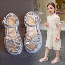 Girls Sandals 2021 new summer little girl Net Red fashion crystal shoes children princess shoes soft soles