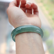 Xiaoliangzi jade natural a-goods jade ice waxy seed oil green Chaise jade bracelet positive circle female live room