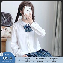 Sakura family JK uniform jk white shirt (light breeze) embroidered corner square collar long sleeve shirt female