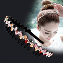 Hairband Korean rhinestone simple non-slip headband wash face with teeth hairpin headgear hair clip adult top clip hairband female