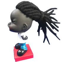 Dirty braid jewelry ornaments villain expression creative shaking head doll car doll decoration gift manual tutorial video