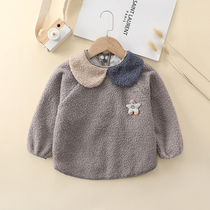 Baby gown for eating waterproof anti-dirty autumn and winter long sleeve boys and girls clothes baby bib childrens apron