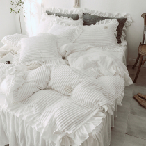 Net Red Rabbit Rabbit velvet four-piece double-sided velvet bow coral velvet thick warm sheets quilt cover bedding