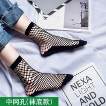 Hollow thin fish net stockings socks women short black net pants pantyhose jeans black mesh stockings