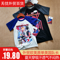 Lose money clearance cartoon printing American duizhang Spider xia small big boy childrens clothing cotton Short Sleeve T shirt