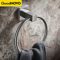 Non-perforated towel ring 304 stainless steel toilet round towel hanging ring toilet towel ring