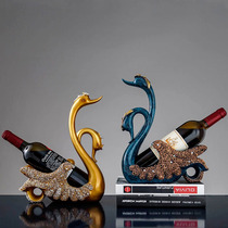 European-style light luxury Swan red wine rack ornaments modern simple home living room restaurant wine cabinet high-end creative decorations