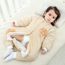 Baby sleeping bag autumn and winter anti-kicking is spring and autumn leg baby thickening breathable middle child Cotton