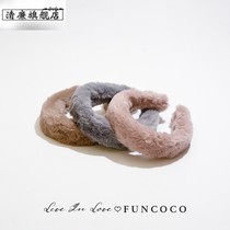 Japanese Magazine Autumn Winter Ins Nets Red Tides People Hair Accessories Plush Wide Hair Stirrup Hair Card-issuing Head Stirrup Hair Accessories