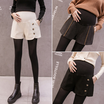 Add Fat overweight pregnant woman Autumn winter pregnant with broad leg shorts Fat MM200 catty Fashion Fur External Wearing Boots Pants