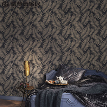 German original imported wallpaper modern minimalist Nordic style leaves living room bedroom background porch Villa wallpaper