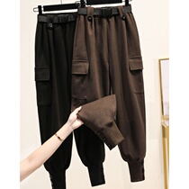  Light and luxurious Fitted Pants Woman 2021 Fall new Slim Tall Waist Bunch pants Harun pants Radish Pants Tide