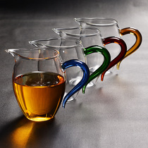 350ml Glass Road Cup long mouth tea set kung fu male cup tea heat-resistant accessories padded tea divider thick tea divider