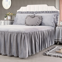 Skillet Life European-style bed Skirt Single Skirt Type Non-slip New WINTER BED SKIRT THICKENED CRYSTAL SUEDE FASHION