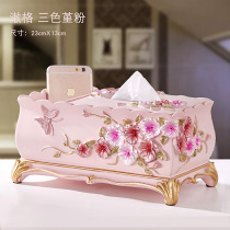 Tissue box European resin pastoral paper box creative paper box remote control storage box household tissue tube Net Red