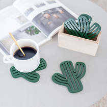 LIMlife Cactus coaster Creative wooden Nordic green Forest coffee cup bowl pad Anti-hot insulation mat