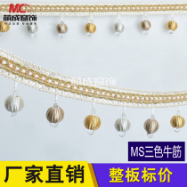 Cute forming window accessories MS tricolor tendon curtains lace accessories Flow sucrystal beads Hanging Ears Pendant curtain Decorations