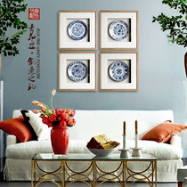 Yida accessories physical painting creative living room wall painting dining room new Chinese decorative painting restaurant blue and white porcelain hanging painting