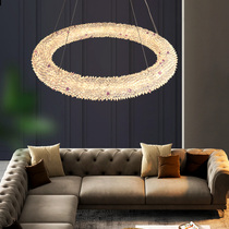 Light luxury crystal ring chandelier restaurant Creative Circle circle living room lamp designer modern simple Exhibition Hall lamps