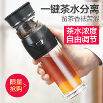 Reading tea water separation Tea Cup double-layer glass heat-resistant filter hand Cup portable mens and womens water Cup